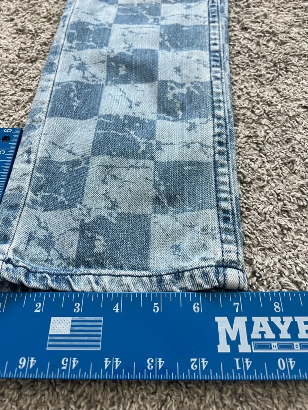 I.N.C. International Concepts Men's Slim-Straight Checkered Denim Jeans - Sz 34W - Picture 14 of 15